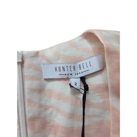 NWT Hunter Bell Conway Peplum pink print blouse sz 2 - Picture 5 of 6